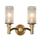 Frendorf | 1/2-Kopf Gitter Crystal Wandlicht Retro Messing Zylindrische Wohnzimmer Wandleuchte Beleuchtung