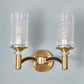 Frendorf | 1/2-Kopf Gitter Crystal Wandlicht Retro Messing Zylindrische Wohnzimmer Wandleuchte Beleuchtung