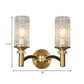 Frendorf | 1/2-Kopf Gitter Crystal Wandlicht Retro Messing Zylindrische Wohnzimmer Wandleuchte Beleuchtung