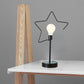 Nachttisch Stecker-LED-Tischlampe Kinderstil Schwarz/Gold Nachttischlicht mit Stern/Liebendem Herzen Eisenrahmen