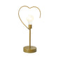 Nachttisch Stecker-LED-Tischlampe Kinderstil Schwarz/Gold Nachttischlicht mit Stern/Liebendem Herzen Eisenrahmen