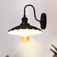 Frendorf | Gooseneck Metall Wand Scone Licht Industrie 9.5"/13" W 1 Licht Flur Wandlampe mit gewelltem Schirm in Schwarz