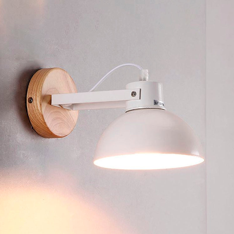 Frendorf | 1 Kopf Wandleuchte mit Kuppelshade Metall Modernistische Schlafzimmer Wandmontage Leuchte in Weiß