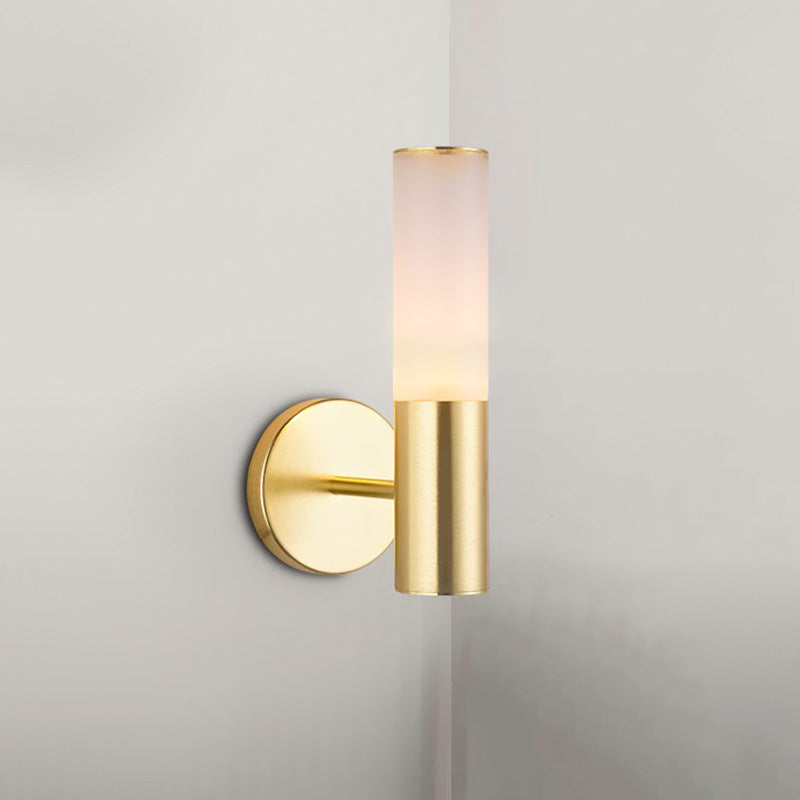 Frendorf | Frosted Glass Tube Reading Wall Lighting Post Modern 1 Light Gold LED Wandlampe