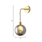 Frendorf | 1 Licht Ecken Wandlampe Postmodern Messing Finish Wandmontierte Lampe mit Orb Rauchgrau Glas Schirm