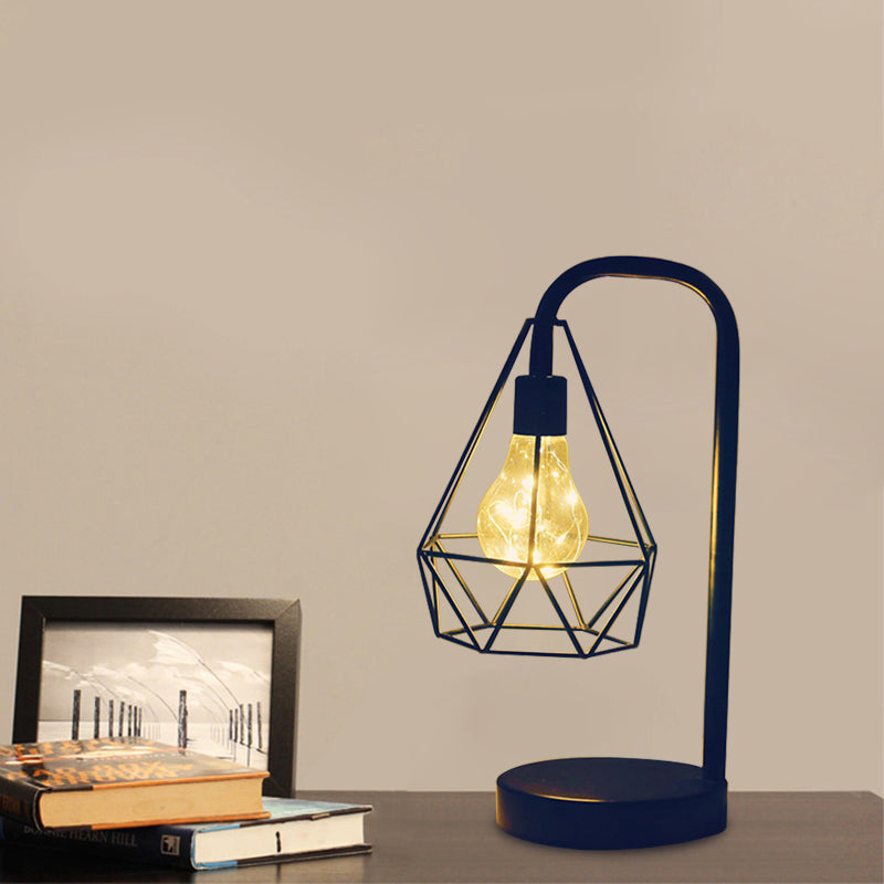 Frendorf | Druppel/Bal Kooi Plug In Tafel Lamp Moderne Stijl Zwarte LED Nachtkast Verlichting met Gooseneck Arm