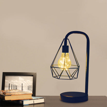 Frendorf | Druppel/Bal Kooi Plug In Tafel Lamp Moderne Stijl Zwarte LED Nachtkast Verlichting met Gooseneck Arm
