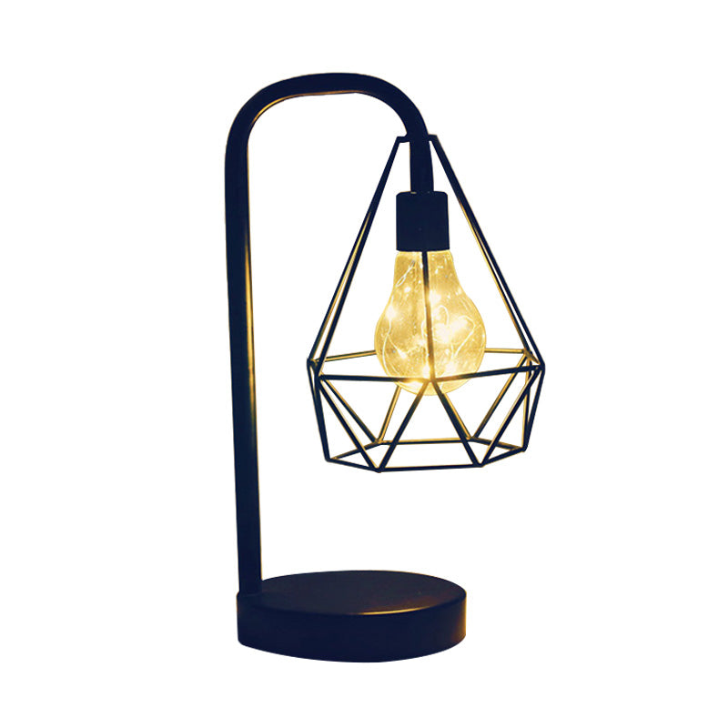 Frendorf | Druppel/Bal Kooi Plug In Tafel Lamp Moderne Stijl Zwarte LED Nachtkast Verlichting met Gooseneck Arm