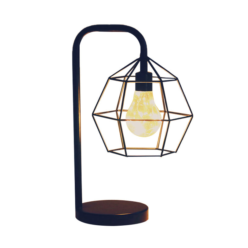 Frendorf | Druppel/Bal Kooi Plug In Tafel Lamp Moderne Stijl Zwarte LED Nachtkast Verlichting met Gooseneck Arm