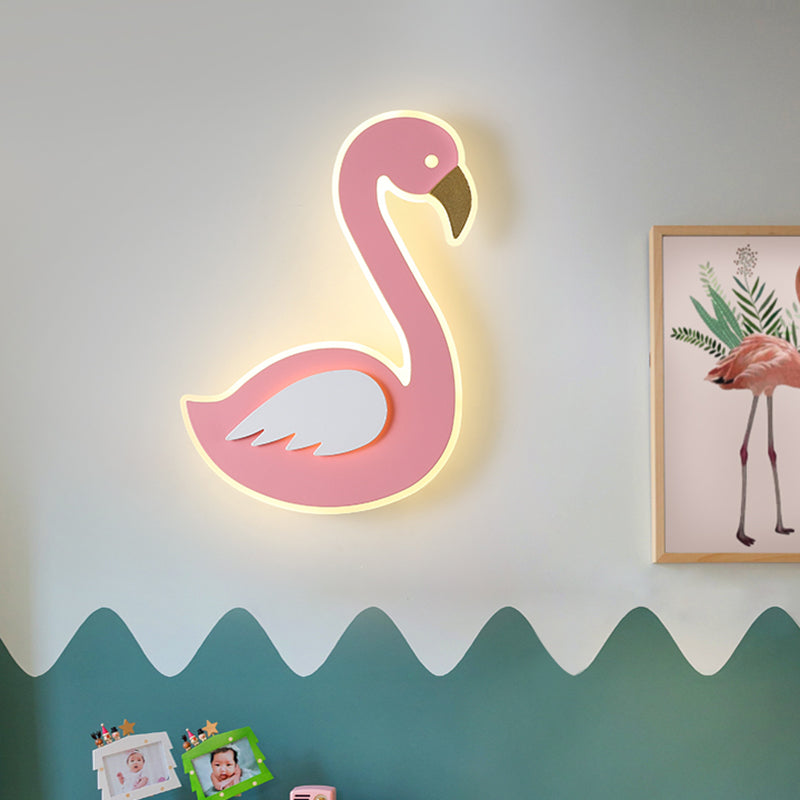 Frendorf | Roze Links/Rechts Zwanen Wandlamp Cartoon Acryl LED Plafond Wandlamp voor Baby Kamer