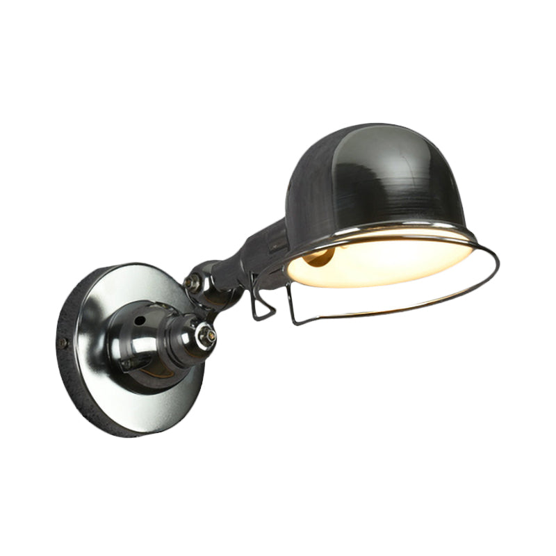Frendorf | Metallic Dome Shade Wandverlichting Vintage Stijl 1 Licht Slaapkamer Draaibare Wandlamp met Ring in Wit/Rood