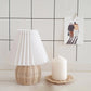 Ball Bamboo Rattan Tischlampe Modern 1 Glühbirne Weiß Nachttischlampe mit hundert Falten Schirm