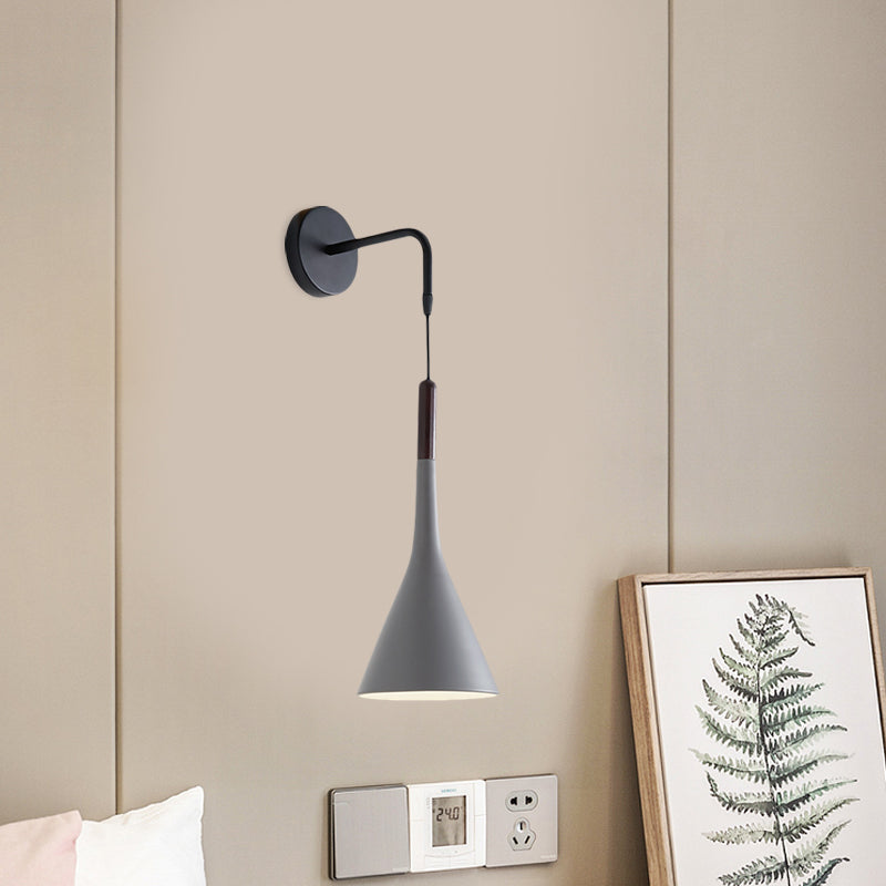 Frendorf | Funnel Bedsteekl سورة Verlichting Metaal 1-Lichte Modernistische Wandmontage Pendel Lamp in Zwart/Grijs