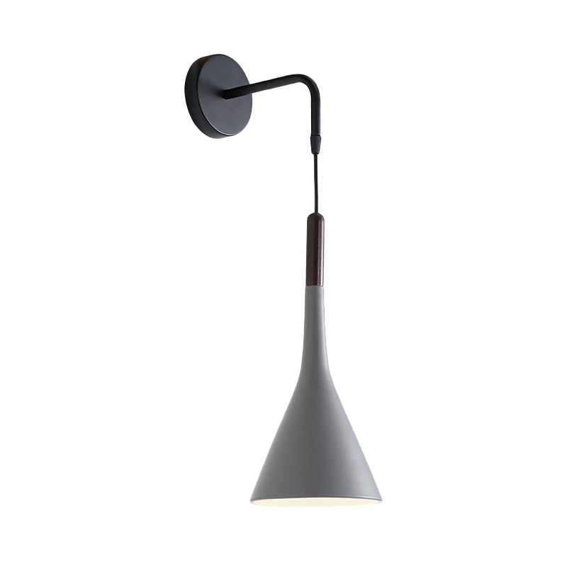 Frendorf | Funnel Bedsteekl سورة Verlichting Metaal 1-Lichte Modernistische Wandmontage Pendel Lamp in Zwart/Grijs