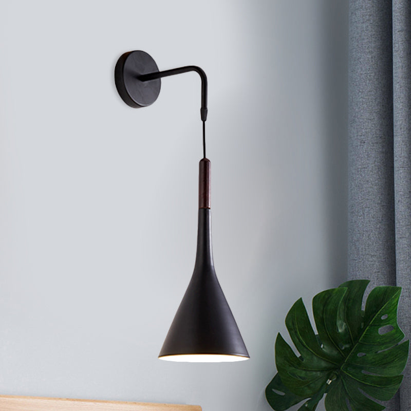 Frendorf | Funnel Bedsteekl سورة Verlichting Metaal 1-Lichte Modernistische Wandmontage Pendel Lamp in Zwart/Grijs