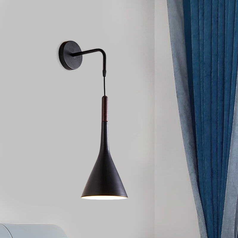 Frendorf | Funnel Bedsteekl سورة Verlichting Metaal 1-Lichte Modernistische Wandmontage Pendel Lamp in Zwart/Grijs