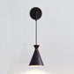 Frendorf | Eisen konische Wandlampe Wandlicht Minimalismus 1 Kopf Schwarz/Grau/Weiß Wandmontierte Lampe mit hängendem Kabel