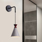 Frendorf | Eisen konische Wandlampe Wandlicht Minimalismus 1 Kopf Schwarz/Grau/Weiß Wandmontierte Lampe mit hängendem Kabel
