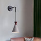 Frendorf | Eisen konische Wandlampe Wandlicht Minimalismus 1 Kopf Schwarz/Grau/Weiß Wandmontierte Lampe mit hängendem Kabel