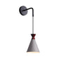 Frendorf | Eisen konische Wandlampe Wandlicht Minimalismus 1 Kopf Schwarz/Grau/Weiß Wandmontierte Lampe mit hängendem Kabel