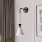 Frendorf | Eisen konische Wandlampe Wandlicht Minimalismus 1 Kopf Schwarz/Grau/Weiß Wandmontierte Lampe mit hängendem Kabel