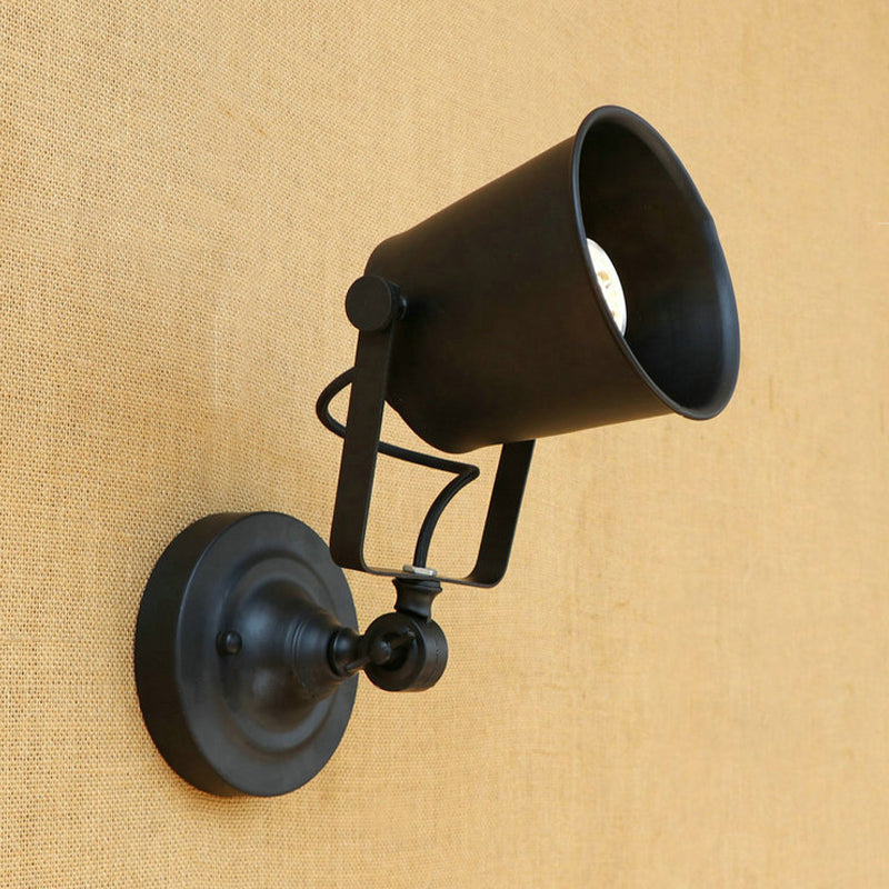 Frendorf | Antieke Stijl Emmer Wandlamp Sconces 1 Licht Ijzeren Verstelbare Wandgemonteerde Lamp in Zwart/Grijs voor Buiten