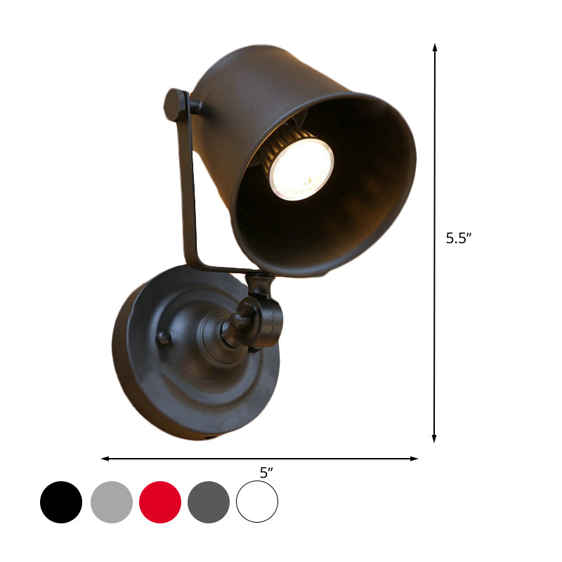 Frendorf | Antieke Stijl Emmer Wandlamp Sconces 1 Licht Ijzeren Verstelbare Wandgemonteerde Lamp in Zwart/Grijs voor Buiten