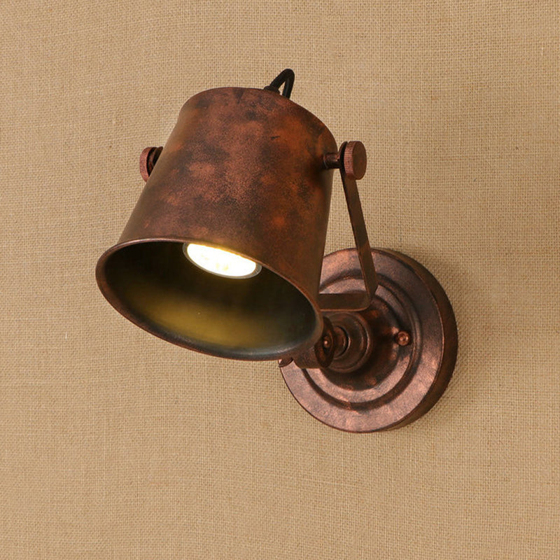 Frendorf | Antieke Stijl Emmer Wandlamp Sconces 1 Licht Ijzeren Verstelbare Wandgemonteerde Lamp in Zwart/Grijs voor Buiten