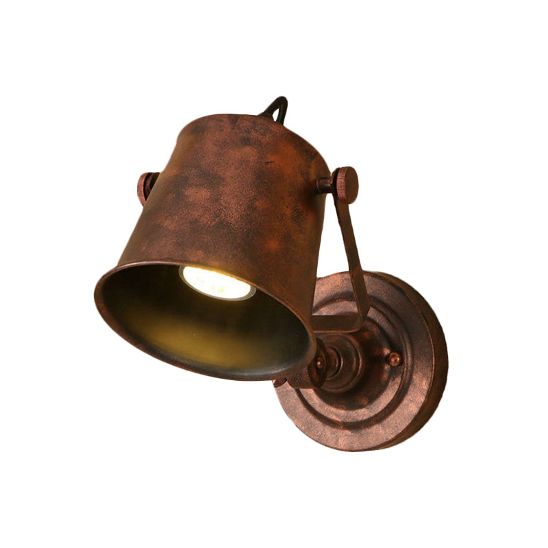 Frendorf | Antieke Stijl Emmer Wandlamp Sconces 1 Licht Ijzeren Verstelbare Wandgemonteerde Lamp in Zwart/Grijs voor Buiten
