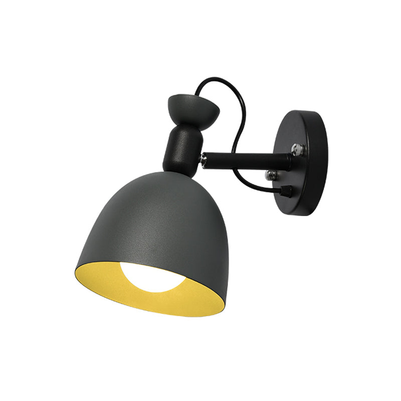 Frendorf | 1 Licht Wandlamp Nordic Stijl Dome Shade Metaal Wandlamp in Zwart/Wit voor Slaapkamer