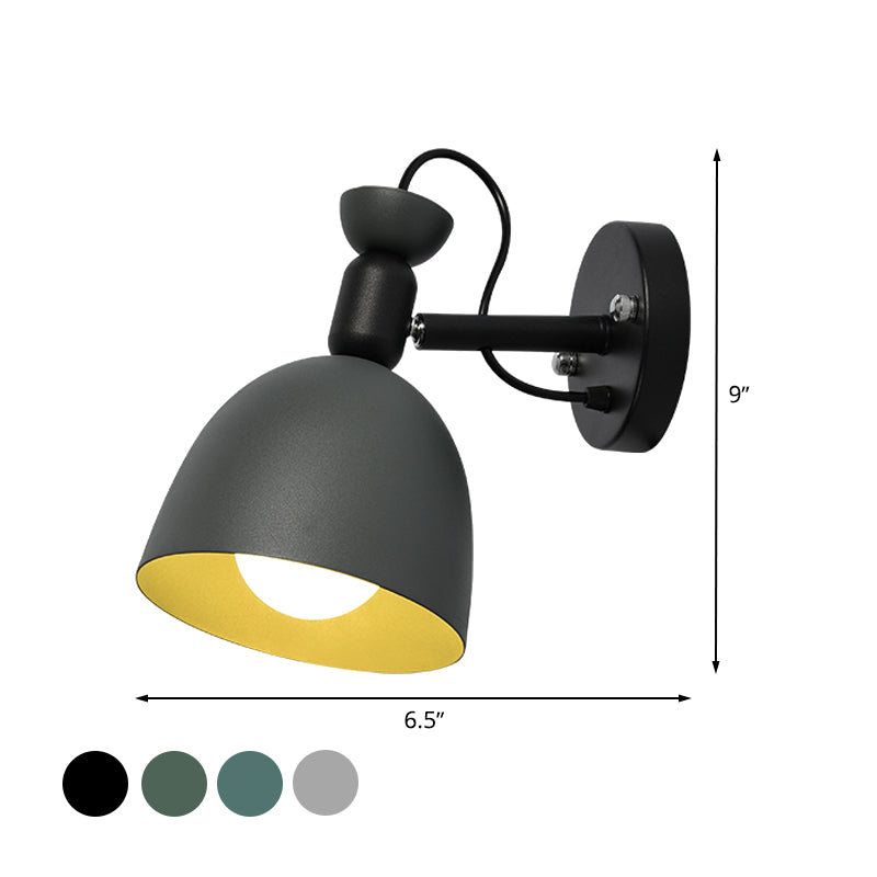 Frendorf | 1 Licht Wandlamp Nordic Stijl Dome Shade Metaal Wandlamp in Zwart/Wit voor Slaapkamer