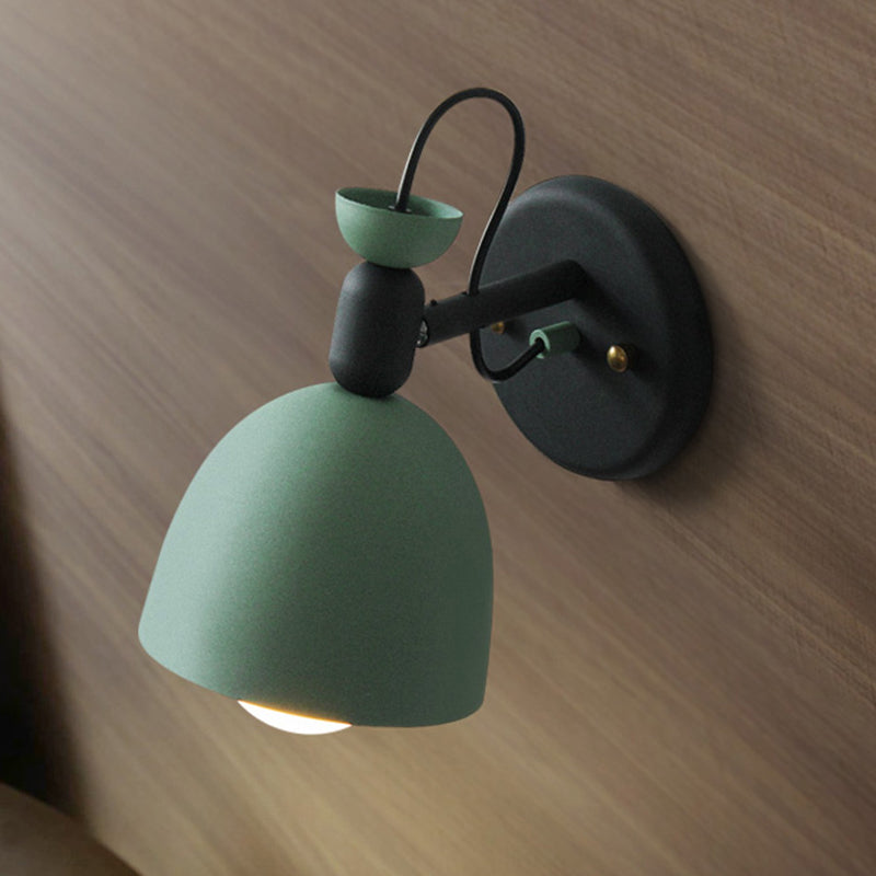 Frendorf | 1 Licht Wandlamp Nordic Stijl Dome Shade Metaal Wandlamp in Zwart/Wit voor Slaapkamer