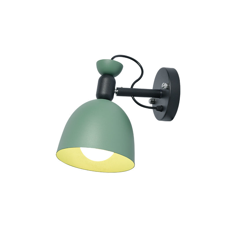 Frendorf | 1 Licht Wandlamp Nordic Stijl Dome Shade Metaal Wandlamp in Zwart/Wit voor Slaapkamer