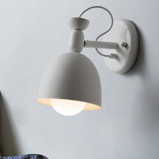 Frendorf | 1 Licht Wandlamp Nordic Stijl Dome Shade Metaal Wandlamp in Zwart/Wit voor Slaapkamer