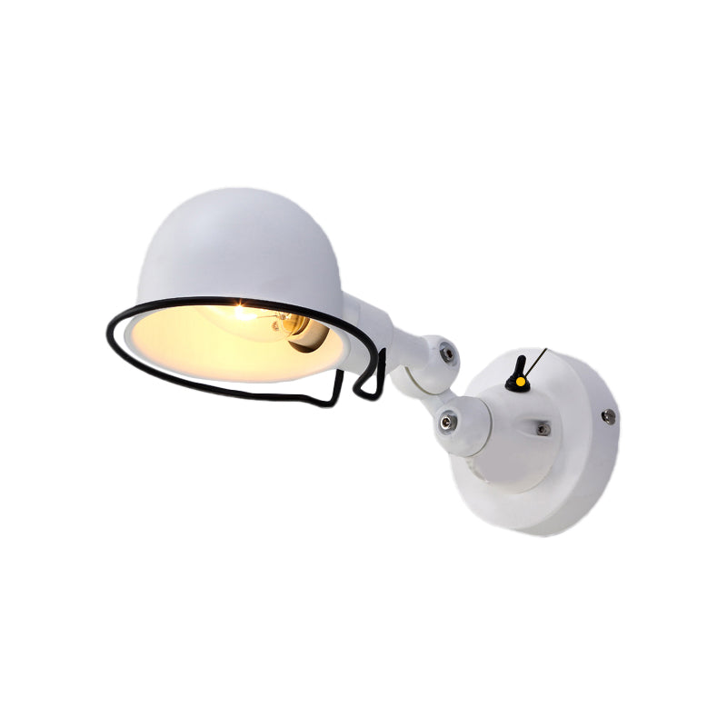 Frendorf | Rust/Witte Koepel Wandlamp Sconces Retro Stijl 1 Licht Eetkamer Verstelbare Wandverlichting met Ring