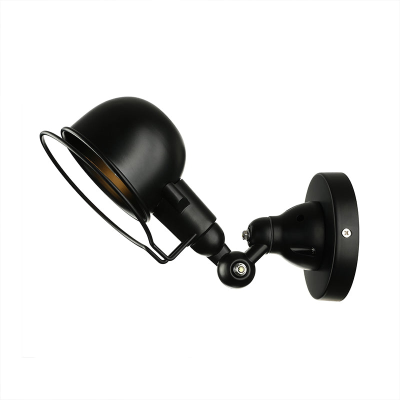 Frendorf | Rust/Witte Koepel Wandlamp Sconces Retro Stijl 1 Licht Eetkamer Verstelbare Wandverlichting met Ring