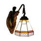 Frendorf | Kegel Wandlamp Armatuur 1 Hoofd Blauw/Groen/Amber Glas Tiffany Wandlamp met Zeemeermin Achterplaat
