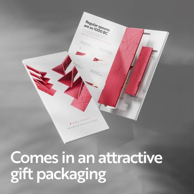 Frendorf | 3-in-1 faltende Messlöffel | TriScoop Magnetisches Design | Platzsparendes Küchenwerkzeug