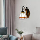 Frendorf | Kegel Wandlamp Armatuur 1 Hoofd Blauw/Groen/Amber Glas Tiffany Wandlamp met Zeemeermin Achterplaat