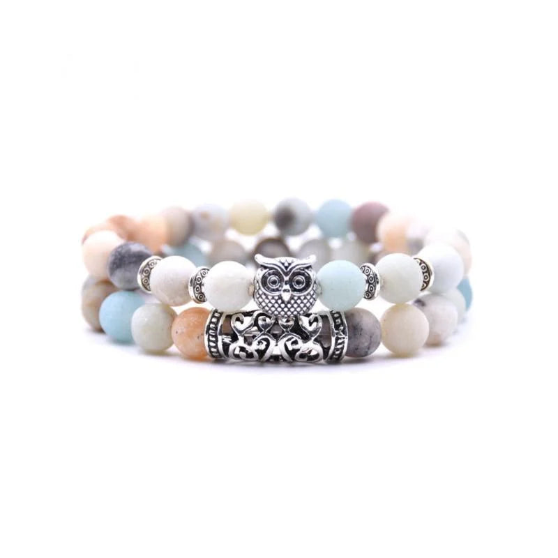 Frendorf | Eule Charme Naturstein-Armband