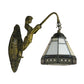 Frendorf | Kegel Wandlamp Armatuur 1 Hoofd Blauw/Groen/Amber Glas Tiffany Wandlamp met Zeemeermin Achterplaat