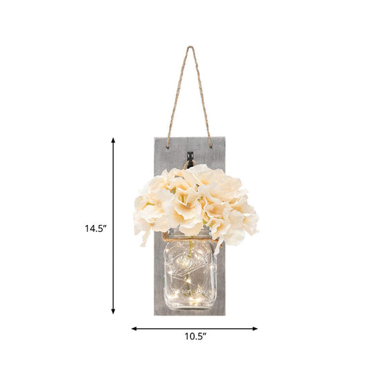 Frendorf | 2er-Pack Weiße Blume Hängeleuchte Klarglas-Schirm Lichterkette für Flur