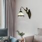 Frendorf | Kegel Wandlamp Armatuur 1 Hoofd Blauw/Groen/Amber Glas Tiffany Wandlamp met Zeemeermin Achterplaat