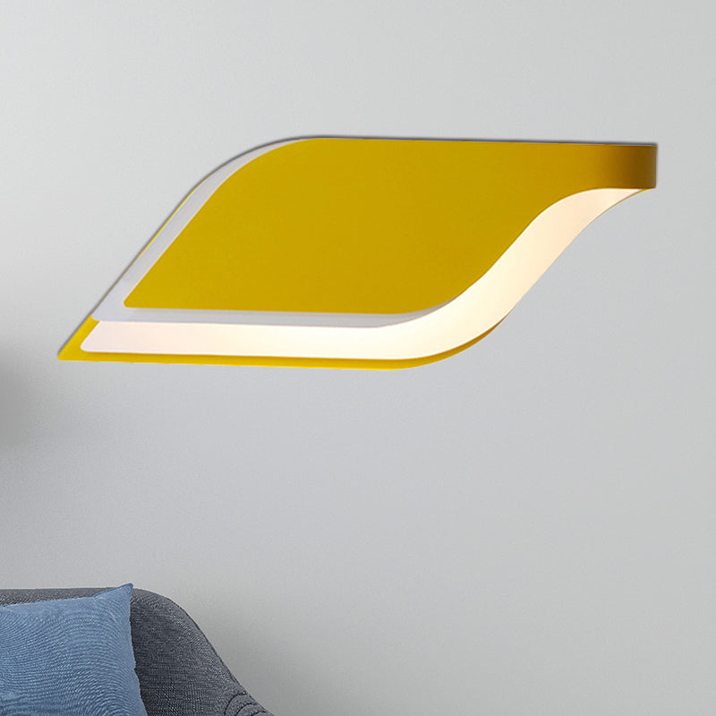 Frendorf | Blatt Wandlampe Nordisch Metall 1 Licht Wandleuchte in Gelb/Grau/Grün