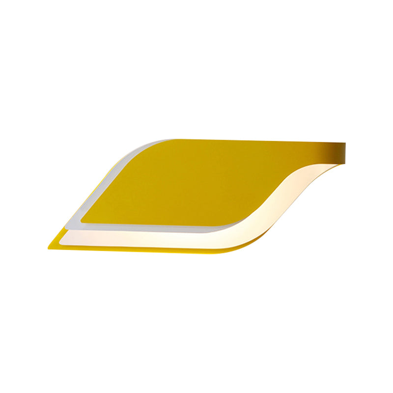 Frendorf | Blatt Wandlampe Nordisch Metall 1 Licht Wandleuchte in Gelb/Grau/Grün