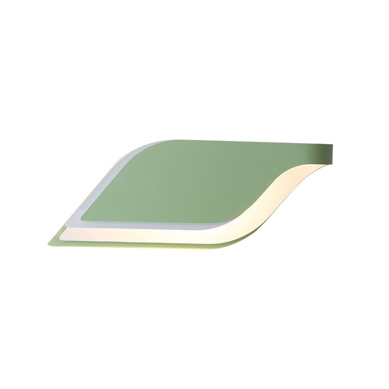 Frendorf | Blatt Wandlampe Nordisch Metall 1 Licht Wandleuchte in Gelb/Grau/Grün