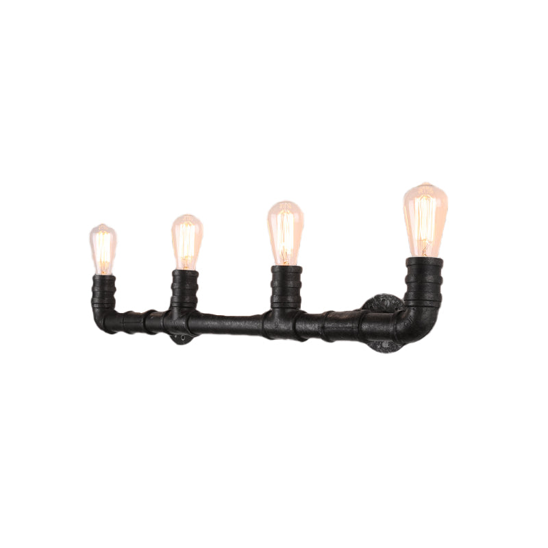 Frendorf | 4 Lichten Lineaire Muurmontage Lamp met Pijpontwerp Industrie Stijl Zwart/Bronzen Wandlamp voor Keuken