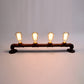 Frendorf | 4 Lichten Lineaire Muurmontage Lamp met Pijpontwerp Industrie Stijl Zwart/Bronzen Wandlamp voor Keuken