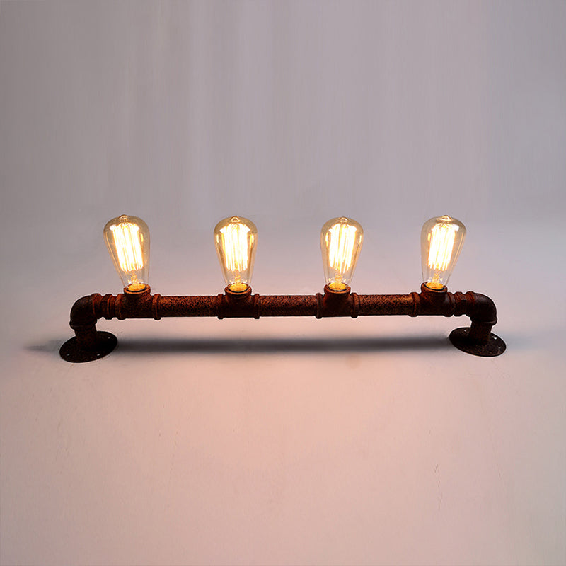 Frendorf | 4 Lichten Lineaire Muurmontage Lamp met Pijpontwerp Industrie Stijl Zwart/Bronzen Wandlamp voor Keuken