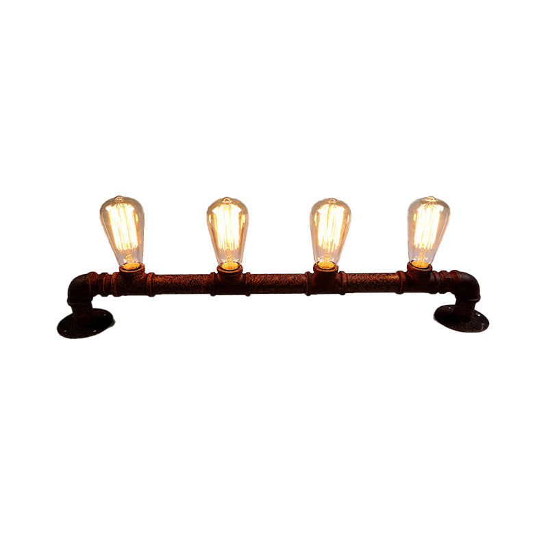 Frendorf | 4 Lichten Lineaire Muurmontage Lamp met Pijpontwerp Industrie Stijl Zwart/Bronzen Wandlamp voor Keuken